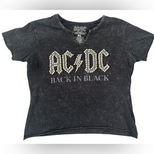 AC/DC Back in Black Pearl Stud Graphic Band Tee XL Rock T-Shirt